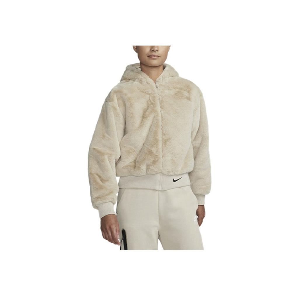 Nike Womens Sportswear Essential Faux Fur Jacket (Asia Sizing) Rattan Women Streetwear DD5117-206
