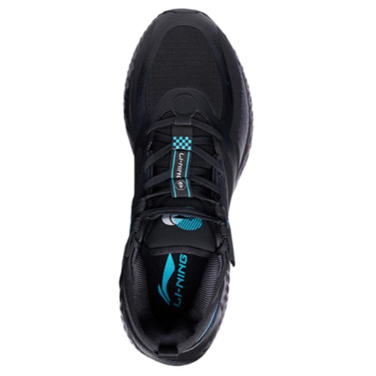 Li-Ning Protective Cloud Wear-Resistant Breathable Low-Top Running Shoes Men Sneakers Black Blue AGLR233-2