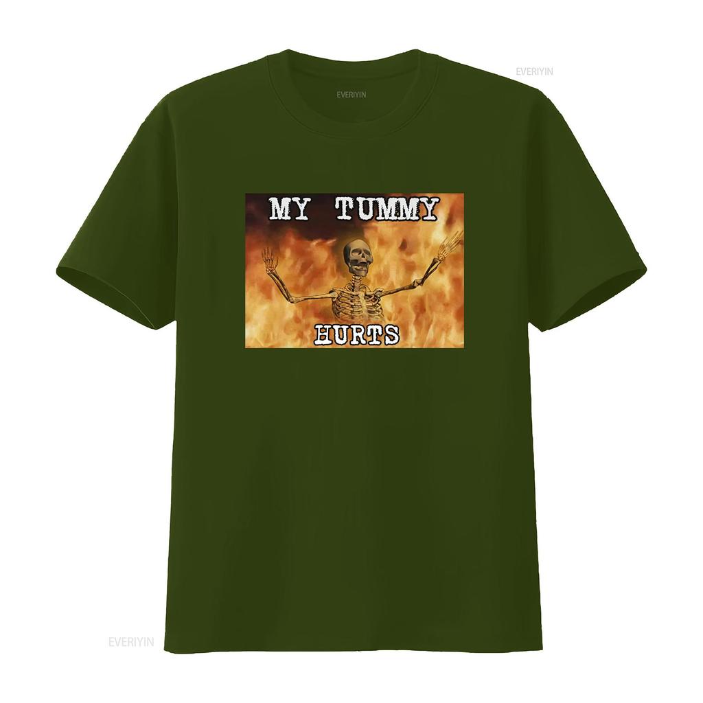 My Tummy Hurts Skeleton T Shirt Funny Ironic Meme Design for Constipation Stomach Ache IBS Unique Eye Catching Print vintage