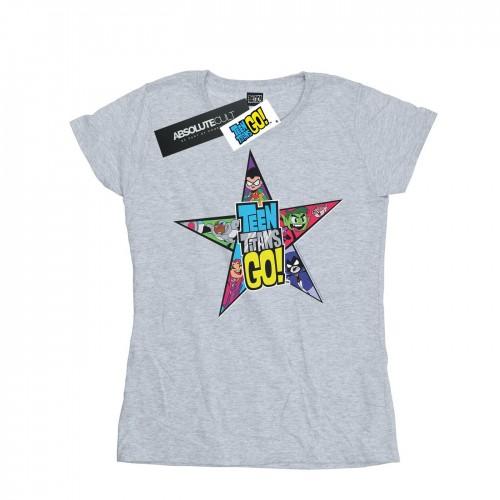 

DC Comics Womens/Ladies Teen Titans Go Star Logo Cotton T-Shirt