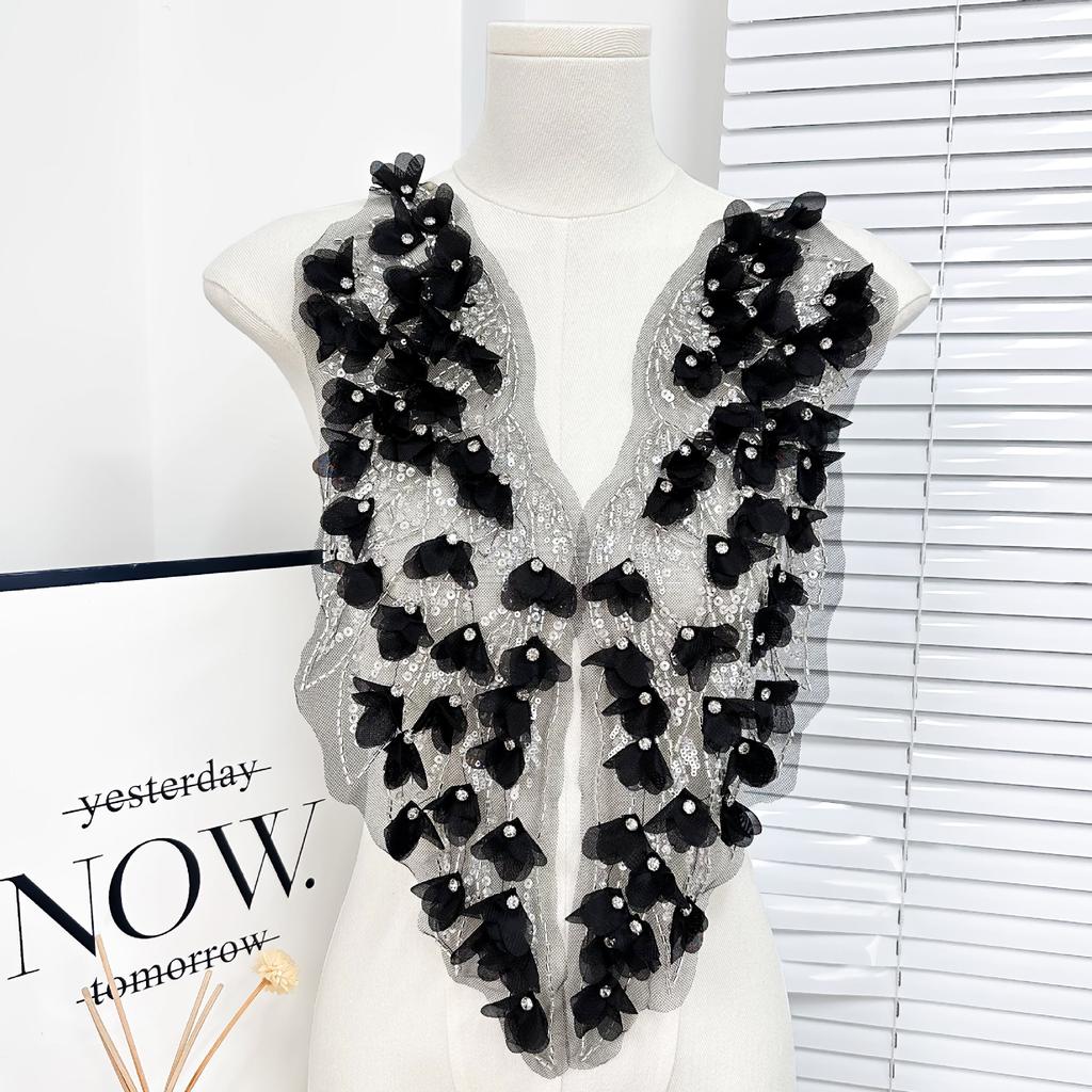 Heavy Industry Nail Drill Three-Dimensional Flower Cloth Sticker Versatile Wedding Dress Accessories Lace Diy Accessories