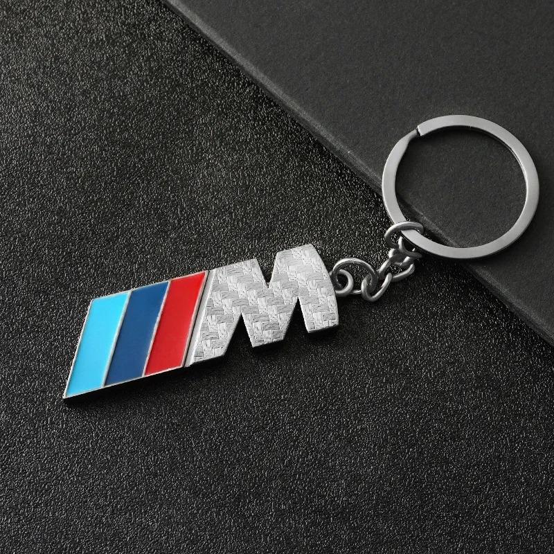 3D Carbon Fiber Metal Car Emblem Keychain Key Chain Keyrings Key Holders for BMW M3 M5 M Power Badge Auto Decoration Accessories ujhzt90