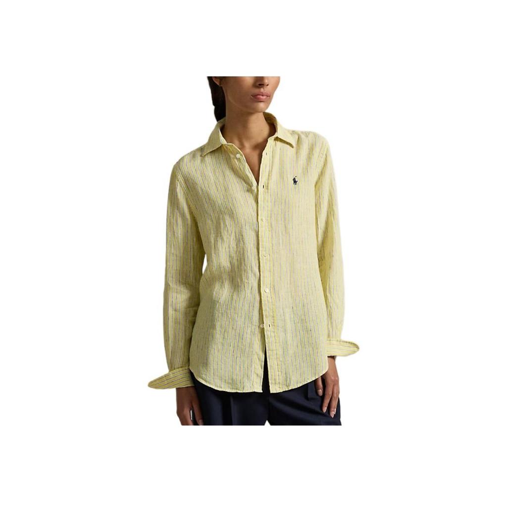Polo Ralph Lauren Classic Fit Striped Linen Shirt Women Tops 211A96158-002
