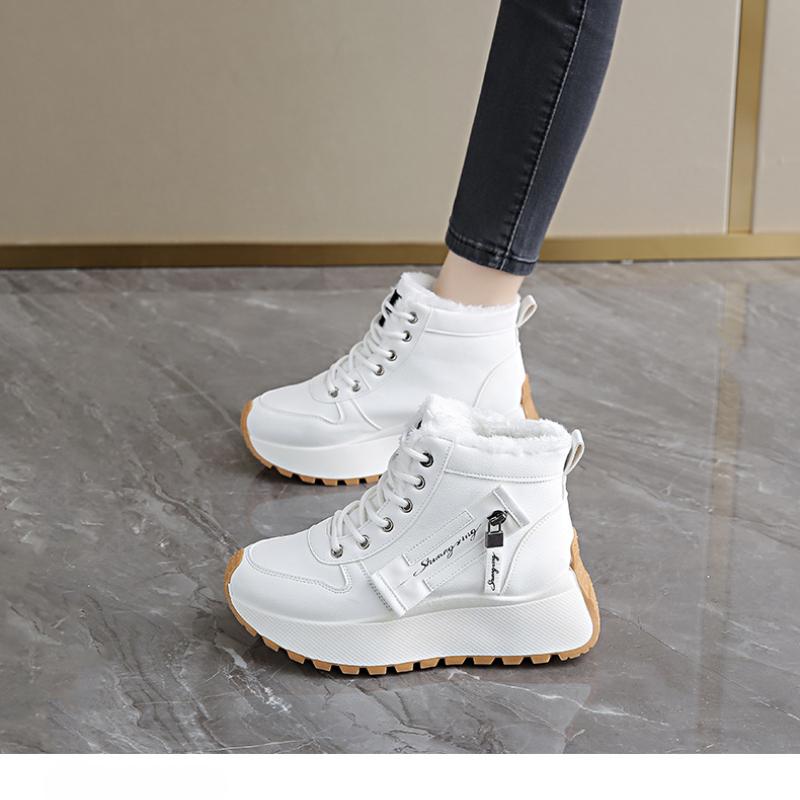 Women's winter fur one thickened padded warm cold hiking cushion hiking waterproof non-slip sports high-top snow boots cotton shoes sneakers