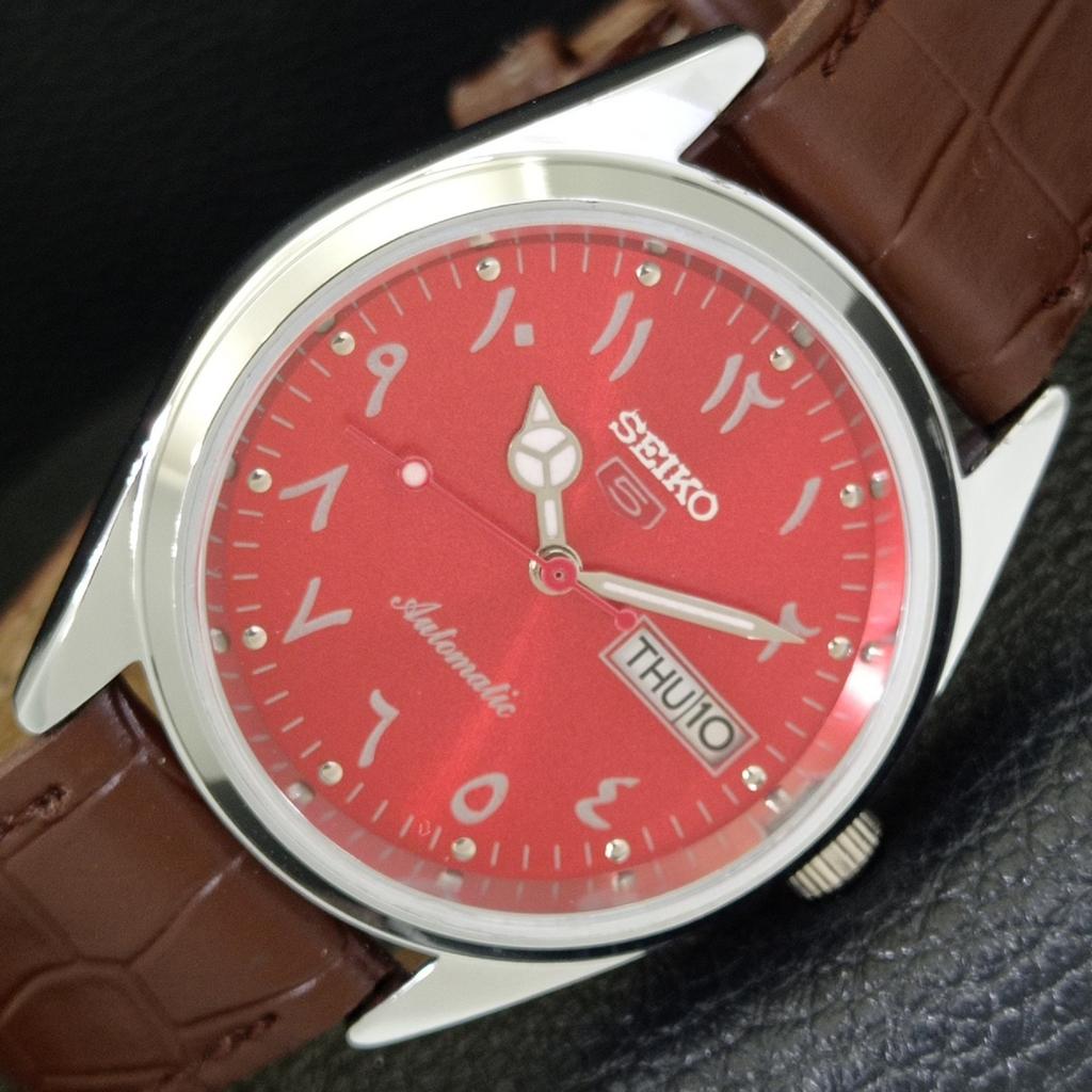 

REFURBISHED VINTAGE SEIKO 5 AUTOMATIC 6309A JAPAN MENS RED DIAL WATCH a441173-4 Sk-a441173