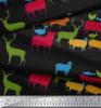 Soimoi Japan Crepe Satin Fabric Birds & Animals Hand Drawn Print Fabric by Metre 42 Inch