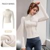 Pilates Yoga Shirt Fleece Jacket Women's Spring Top Skinny Long Sleeve Fitness Quick Dry Jacket Sports Riding