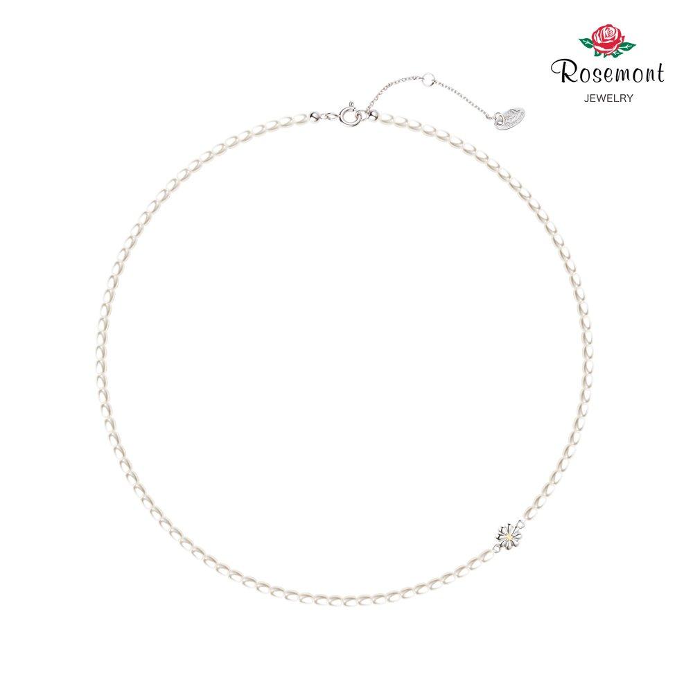 

[Rosemont] Silver Pearl Necklace Happy Daisy Ra25C17J