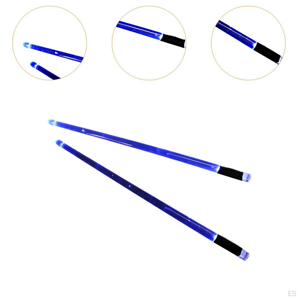 2 Pieces Lights Up Drum Sticks Glow Tip Drumsticks Lightweight Cool Percussion