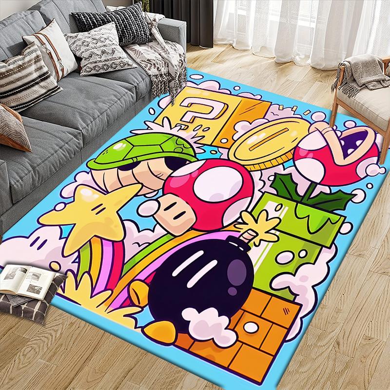 Super Mario Poster Area Rug, Mario Fan Soft Carpet, Great Gift.chl