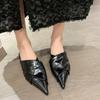Women's Baotou Slippers Summer New Pointed Head Deep Mouth Cross Broadband Soft Sole Anti-slip Wear-resistant Flat Sandals