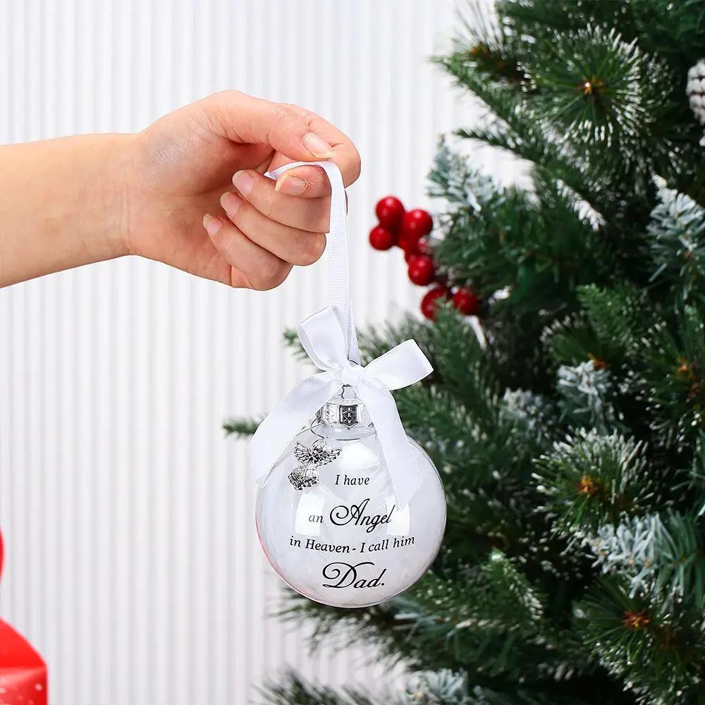Home Decoration Angel In Heaven Xmas Family Pendant Feather Ball Hanging Ornament Memorial Ornament