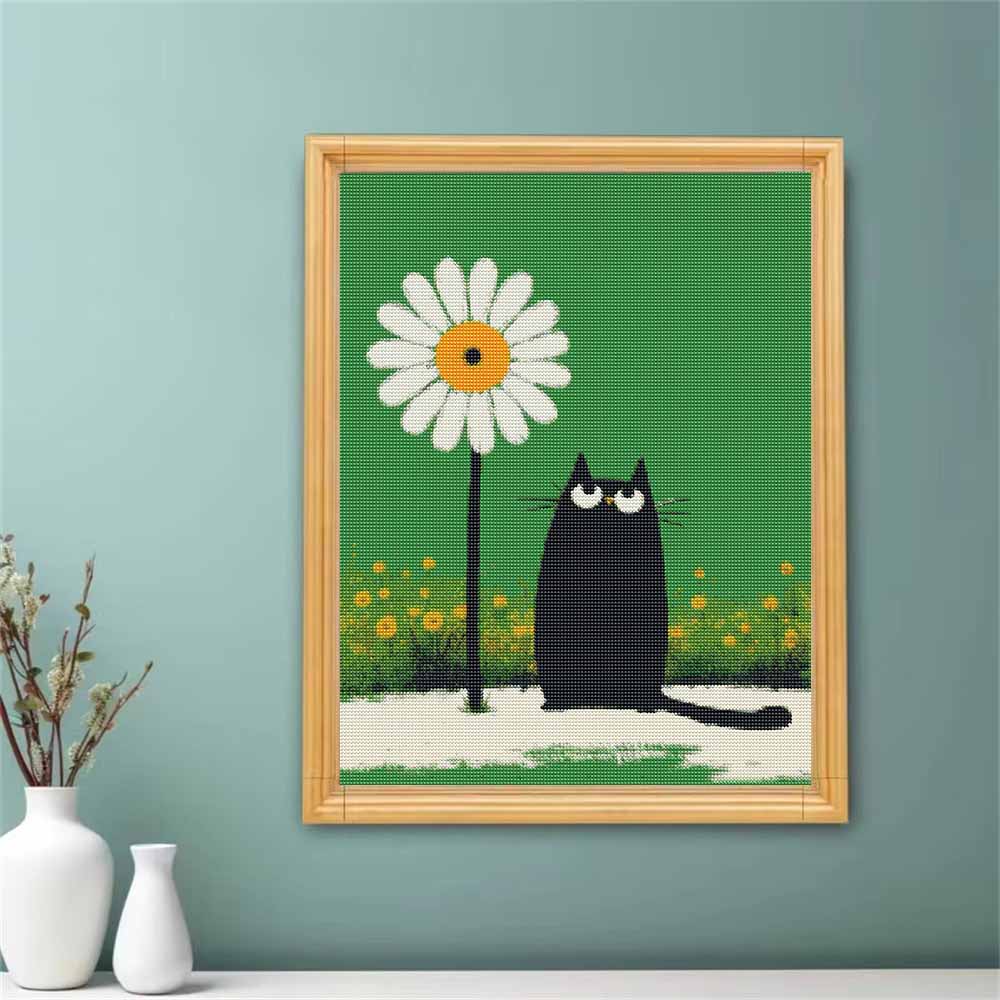 Diamond Art Kit for Beginners BlackCat Full Drill 5D Rhinestone Painting Relaxing Hobby Craft Home Decoration Wall Decor