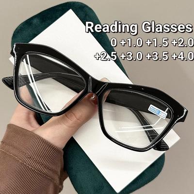 Personalized Cat Eye Reading Glasses Retro Clear Lens Presbyopia Blue Light Blocking Eye Protection for Men Women