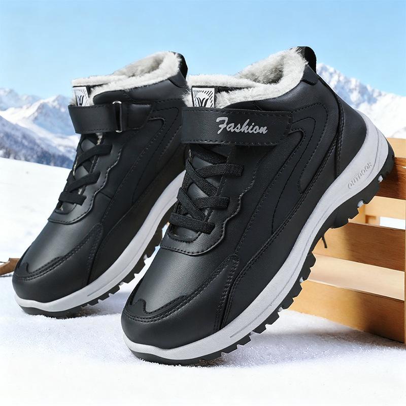Cotton Shoes Men's Winter Large Size Velcro Cotton Boots Piled Thickened Snow Boots Cold-proof and Warm Boots Men's Thick-soled Men's Boots
