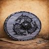 Viking Wolf Wooden Shield Wall Decor Norse Fenrir Shield Medieval Warrior Viking Home Decor Gift 60.96 cm