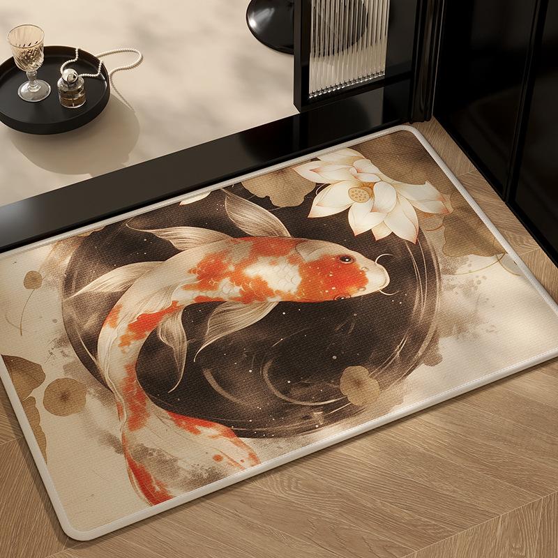 

Льняні килимки для підлоги у ванній кімнаті Водопоглинаючі килимки для ванної кімнати, туалету, туалету Протиковзкі килимки Побутовий килим для дверей туалету Потовщені килимки для ніг 40 * 60CM