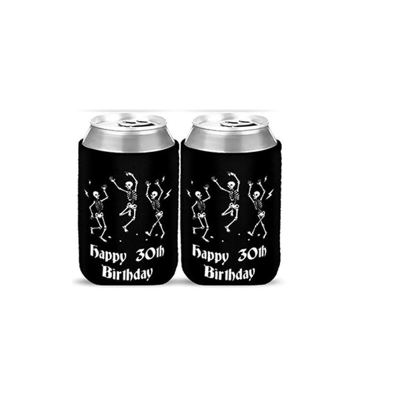 2Pcs Death To My 20s Can Coolers Spooky Scary Skull Halloween Party Gothic for Youth Bachelorette Decorations Bride To Be Gifts