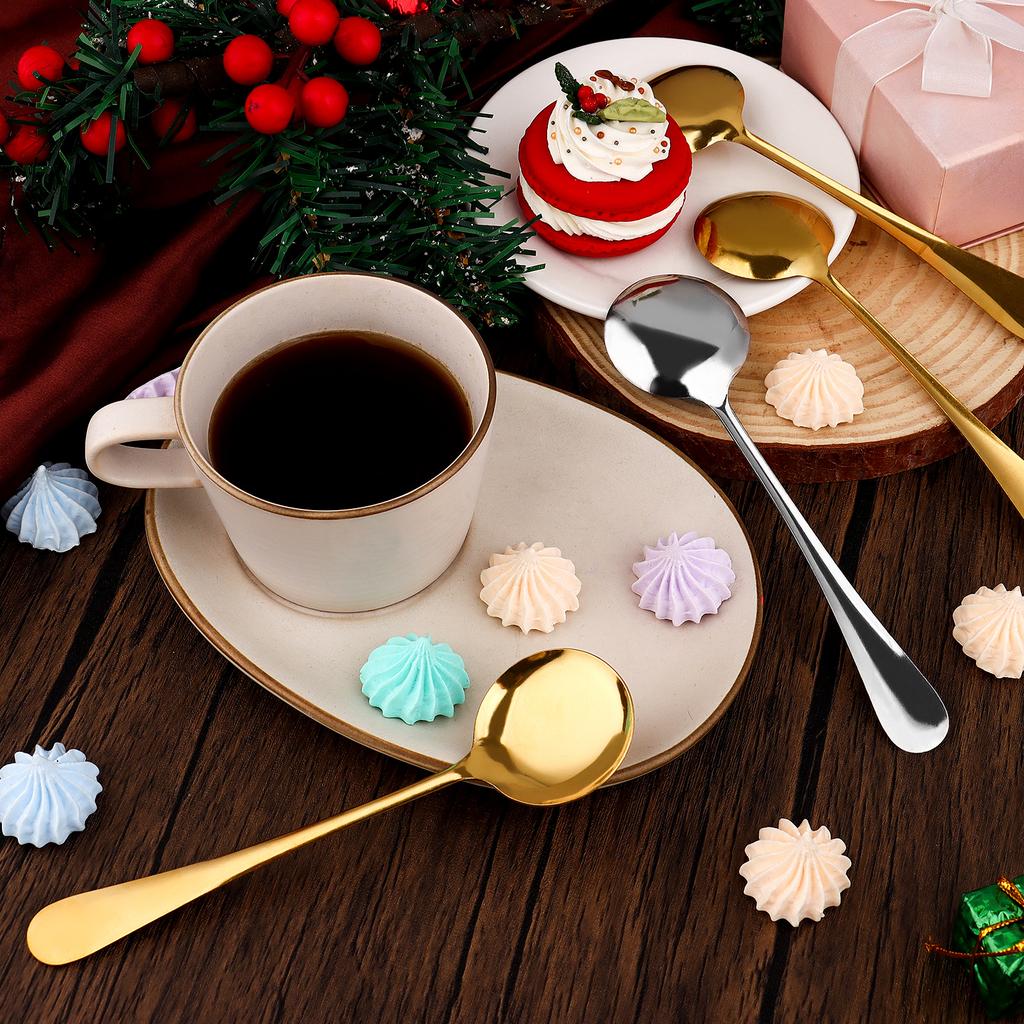 Goldene Kaffeelöffel, 18/8 Edelstahl Goldene Espresso-Löffel, 5,2 Zoll Vogue Mini-Teelöffel, Cappuccino-Rührlöffel, Sma