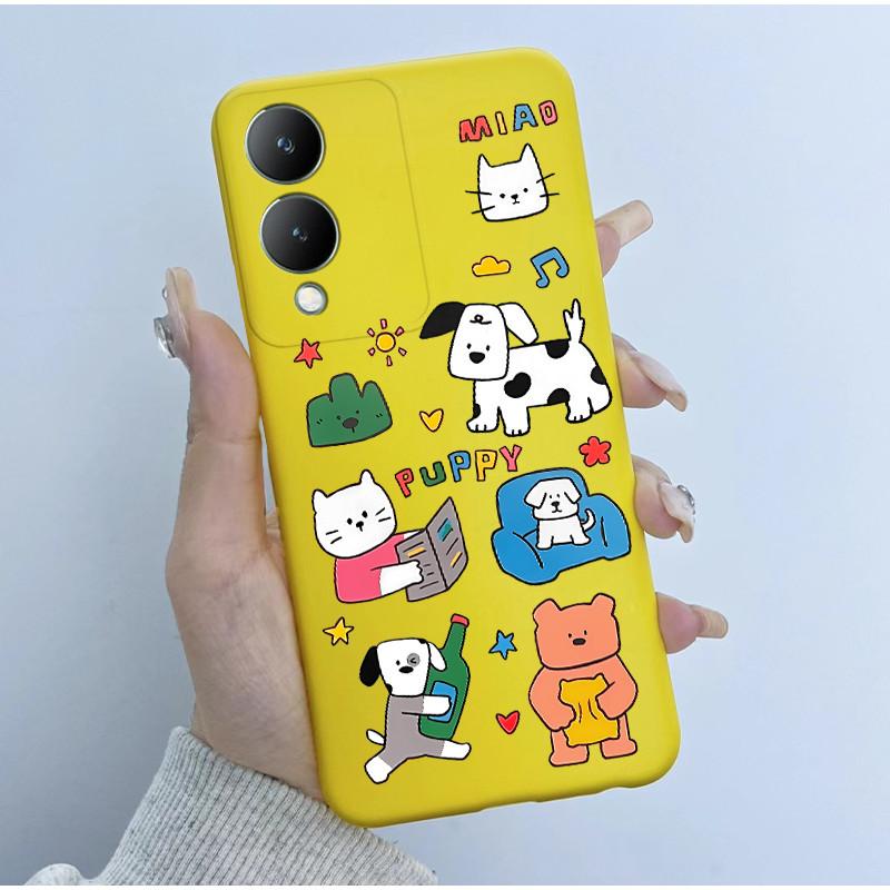 Cute Astronaut Panda Cartoon Phone Case For Vivo Y17s 2023 Casing TPU Slim Back Cover For Vivo Y17S 4G V2310 Soft Silicone Cases
