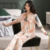 2PCS/Set Women Pajamas Long Sleeves Sleepwear Lapel Print Cute Korean Fashion Breathable Floral Casual Winter Pajamas