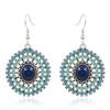 Vintage Ethnic Enamel Drop Oil Round Water Drop Earrings for Women Boho Multilcolor Beads Dangle Earring Female Pendiente Mujer