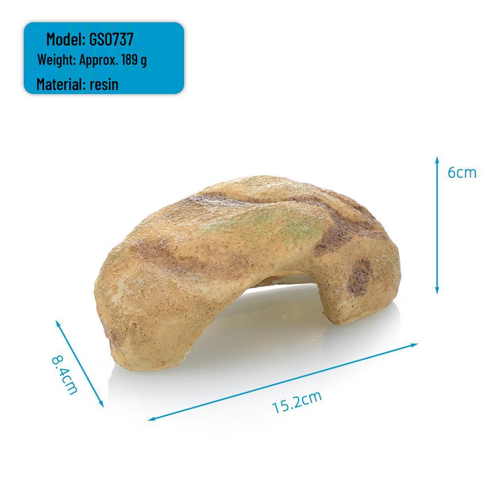 Cachette pour Reptiles et Plateforme pour Tortues Ornement en Résine - Décoration de Rocaille Artificielle pour Aquariums.