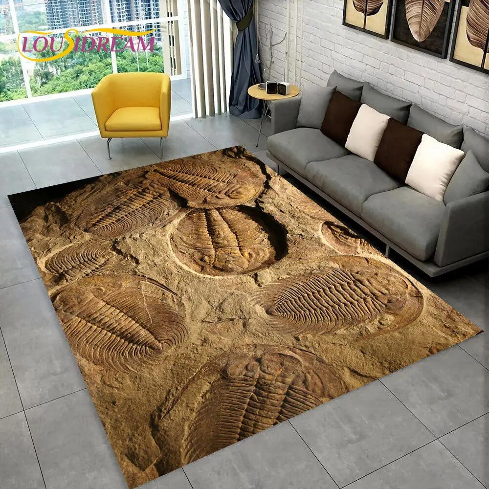 3D Zvířecí Dinosauří Fosilní Série Oblastní Koberec, Kobercový Koberec pro Domácí Obývací Pokoj Ložnice Pohovka Vstupní Rohožka Kuchyňská Dekorace, Protiskluzová Podložka na Podlahu
