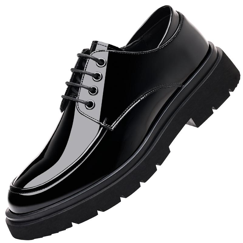 

Повседневная мужская кожаная обувь Модный минималистичный дизайн На каждый день Офис Мода Вечеринка Роскошная обувь на толстой подошве Черный Универсальный 44