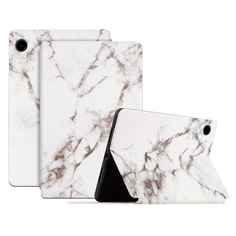 

Для Samsung Galaxy Tab A9 Чохол з малюнком Стенд PU шкіра Стенд Чохол для планшета White Marble