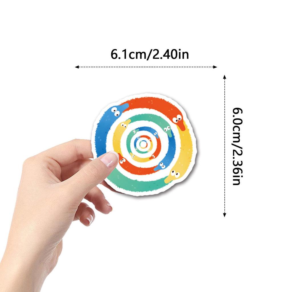 55 New Style Worm Graffiti Stickers for Suitcases, Laptops, and Cars - Cartoon Collection