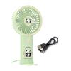 Portable Handheld Fan USB Rechargeable 3-Speed Cute Personal Mini Fan with LED Light Lightweight Quiet Cooling Fan with Phone Holder for Travel Office