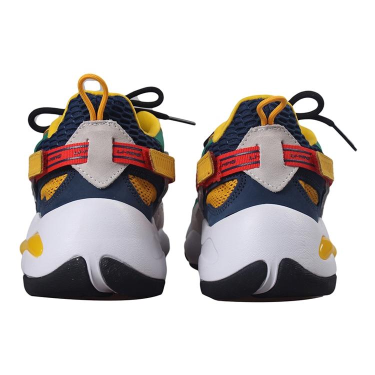 New LiNing Butterfly Chunky Sneakers Men Low Top White/Blue/Yellow AGLP093-2