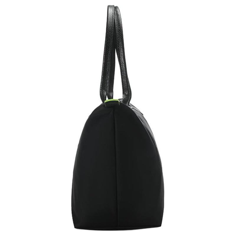 Longchamp Borsa a tracolla Le Pliage Green 28 manico lungo pieghevole tela ecologica con finiture in pelle bovina a forma di raviolo portatile media 2605919001