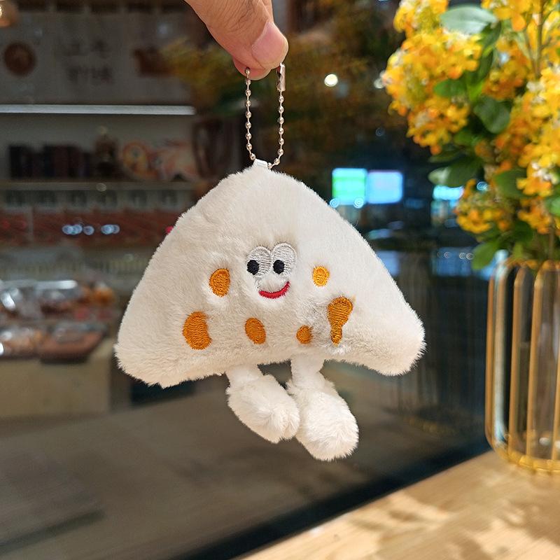 Funny Cheese Plush Pendant Japanese Cute Food Expression Slice Toy Bag Hanging Decoration