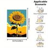 Sunflower on Mountain Print, All-Season Reversible Fleece Throw Blanket, Contemporary Style, 200-250g Polyester, Soft and Fluffy