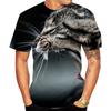 Summer Round Neck 3D Cat Printed Top Fashionable Casual Short Sleeved Men's T-shirts