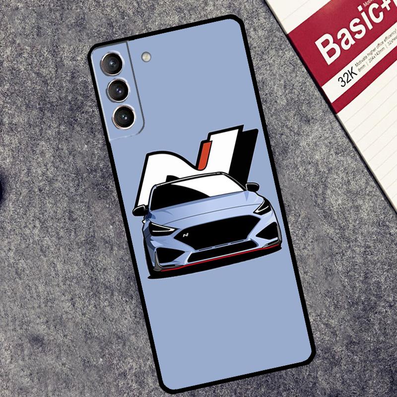 I30N Blue Car Case For Samsung Galaxy S24 S23 S22 S21 Ultra Plus Note 10 Note 20 S8 S9 S10 S20 FE Cover