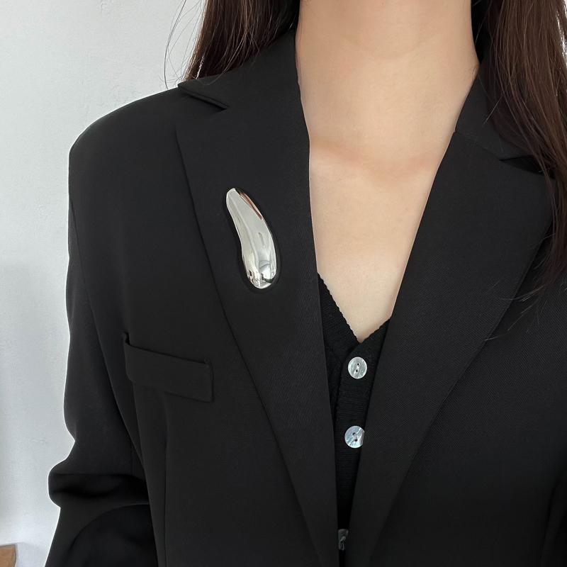 Spille Pod in Acciaio Inossidabile per Donna Semplice Vintage Irregolare Ovale Spilla alla Moda Casual Versatile Accessori per Abbigliamento Nuovo