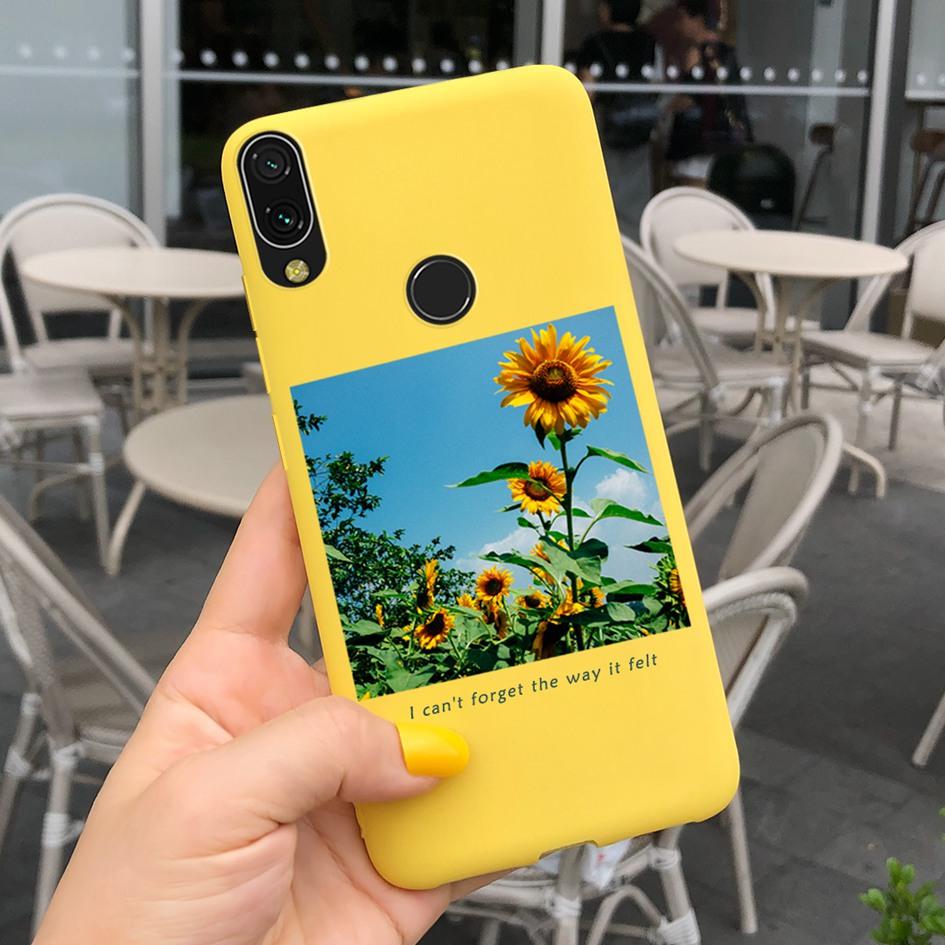 Soft Case For Xiaomi Redmi Note 7 Cover Funda For Redmi 7 7A Fashion Silicone Sunflower Phone Case on Redmi Note7 Pro Back Cover