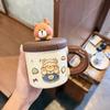 Mug with lid with straw cup high value ins ceramic water cup women's home office coffee breakfast cup