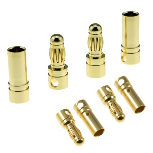 Bbrand LinsyRC 20 Pairs Gold Plated 3.5mm Banana Plug Bullet Male to Female Connector Adapter for RC Airplanes, Cars, Boats, Drones, ESCs, and Motors