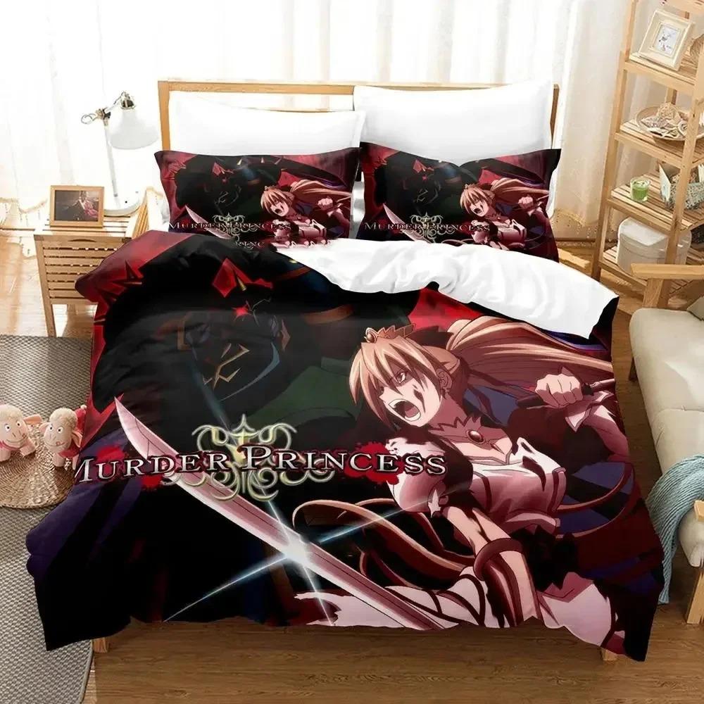 Anime Murder Princess Bed Ensemble Bedspread Cover Bed Kit Quilt Cover Pillowcase Comforter king Queen Size Size Boys Adult Bed Ensemble