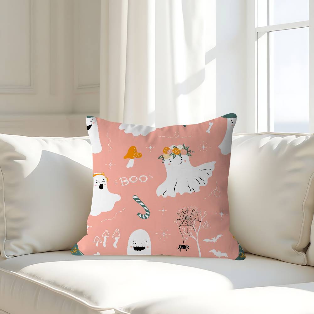 Art Halloween Pillow Case Removable Washable Cushion Cover – All-Season Soft Linen