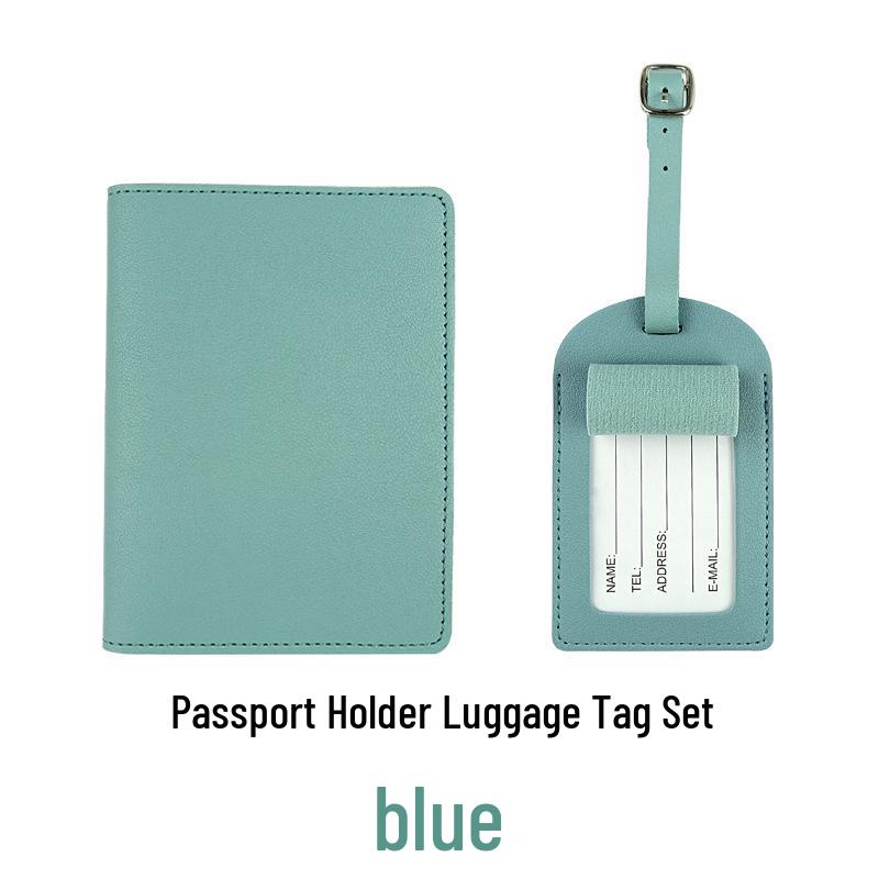 Customizable PU Leather Passport Holder & Luggage Tag Set with Paper Card Inclusion