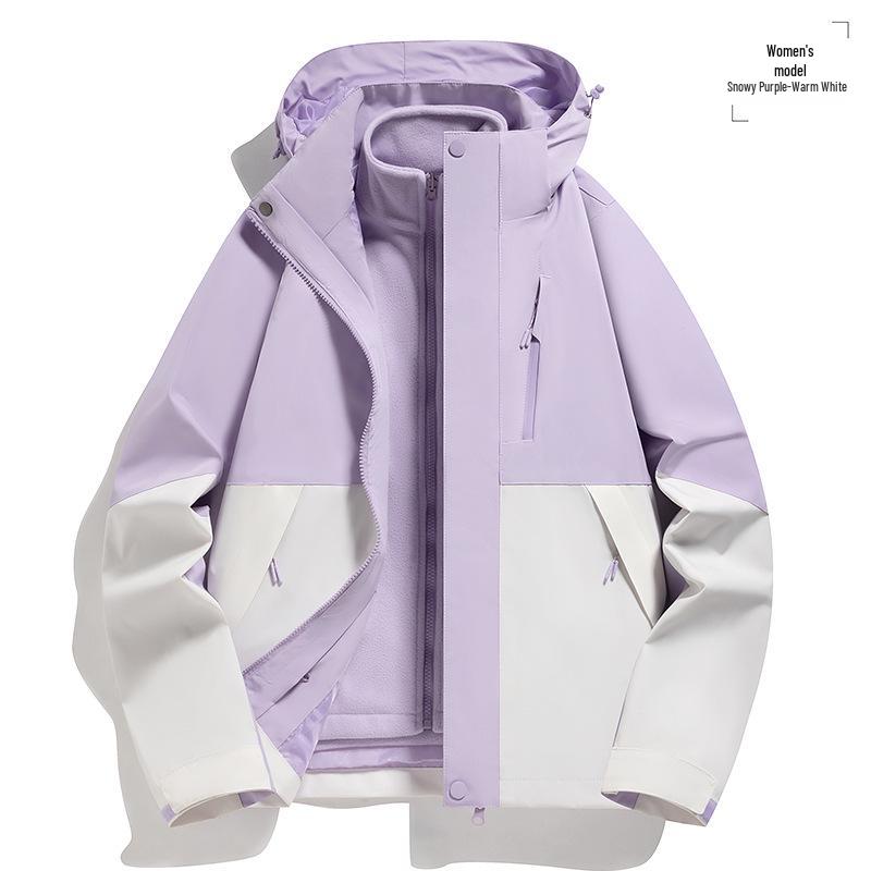 6XL Unisex 3-in-1 Ski Jacket Set: Thickened, Detachable for Autumn/Winter