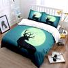 Moonlit Deer Landscape Decor Soft Comfortable Duvet Cover Bedding Set Included 1*Duvet Cover & 2*Pillowcases, Gift