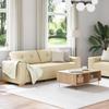 2 Piece Cream Fabric Sofa Set with Cushions