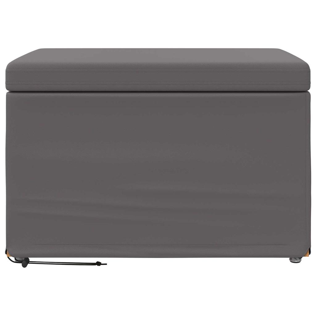 Stool Gray 61 X 41 X 40 Cm Faux Leather and Engineered Wood