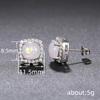 New Design Geometric Shaped Round Opal Silver/Rose Gold Plated Earrings for Fashion Party CZ Stud Earring for Women